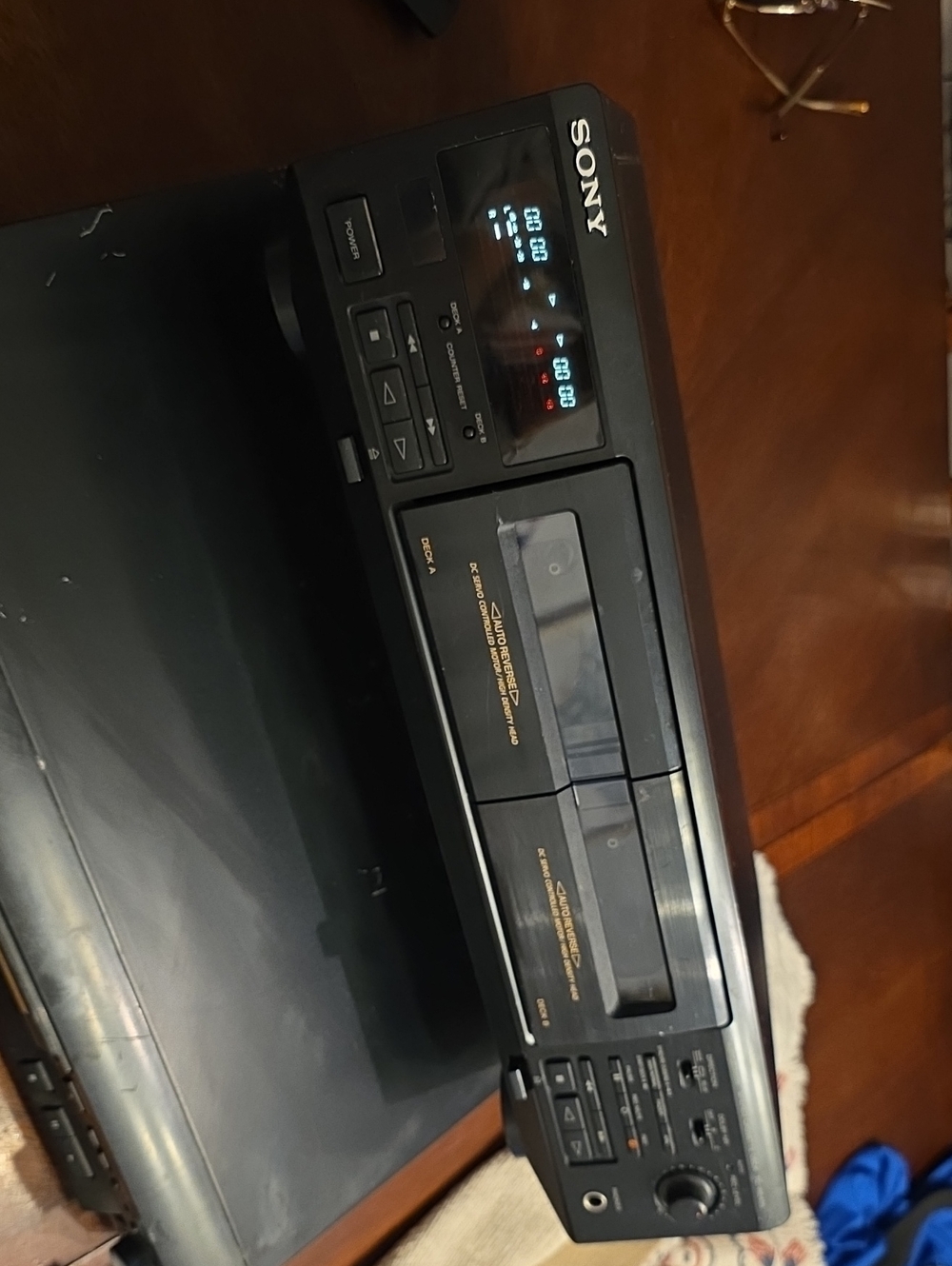 Sony Black Dual Cassette Player with LED Display